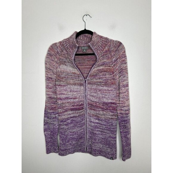 Eddie Bauer Women’s Full Zip Long Sleeve Pullover Sweater Pink Ombre Size Small - Picture 1 of 9